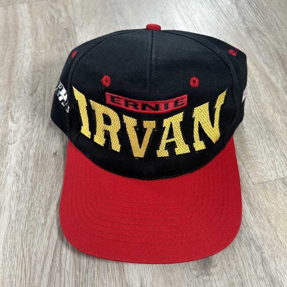 Vintage Ernie Irvan NASCAR Hat Snapback Black Red Racing‎ KC Cap